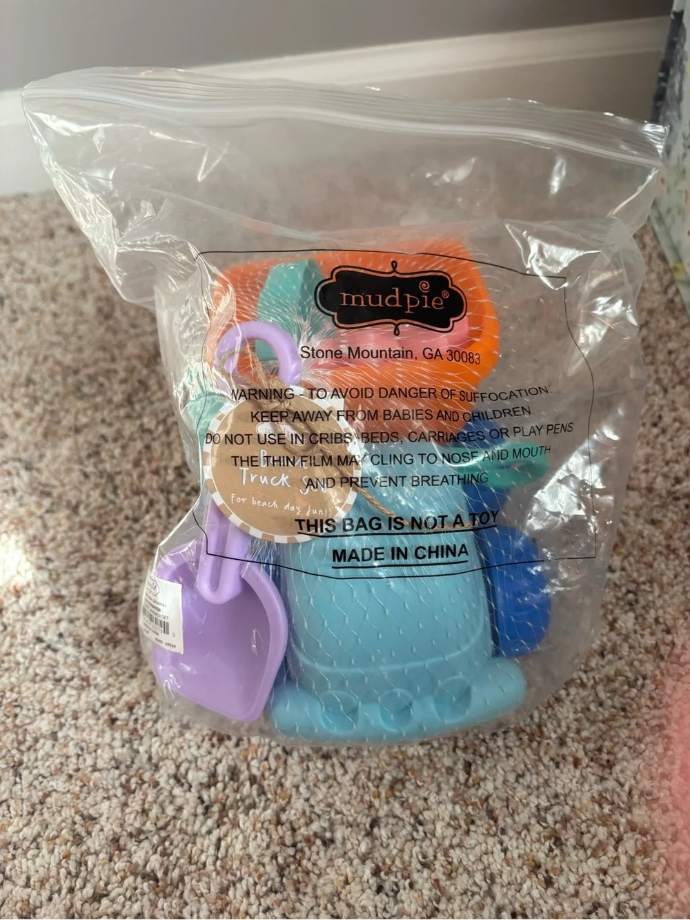 Kids Beach Toy Truck Set - Blue and Orange
